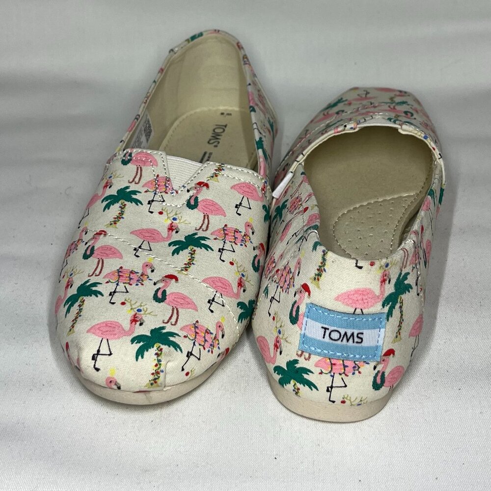 TOMS Belmont Flats (Flamingo and Palm Tree Christmas Print)